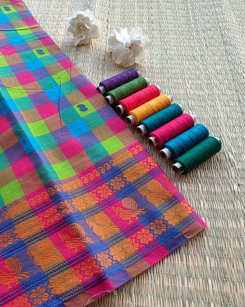 Chettinad Cotton | Vibrantly Multi-colored