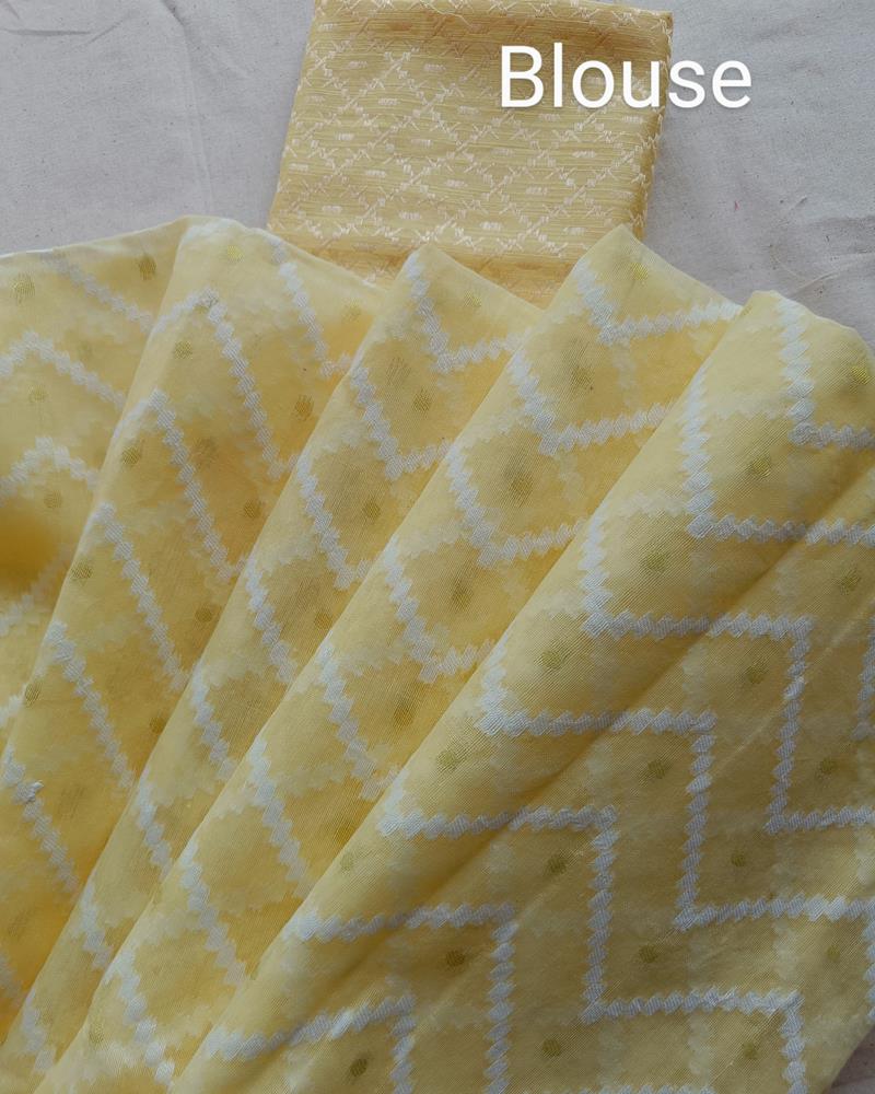 Bengal Cotton | Tant Jamdani | Lemon Yellow Colour