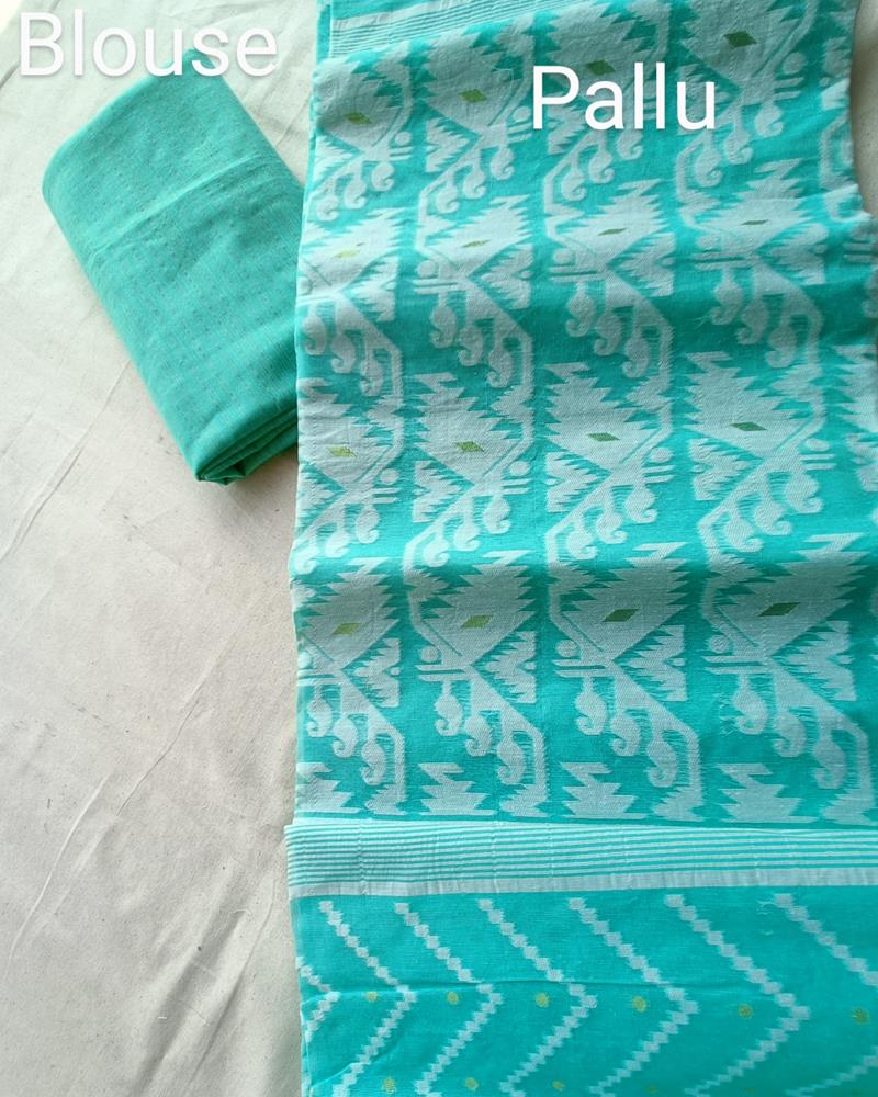 Bengal Cotton | Tant Jamdani | Teel Green Colour