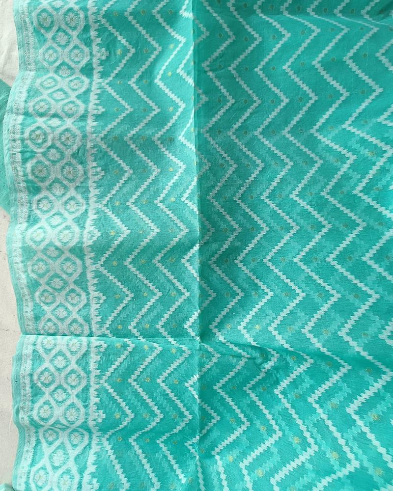 Bengal Cotton | Tant Jamdani | Teel Green Colour