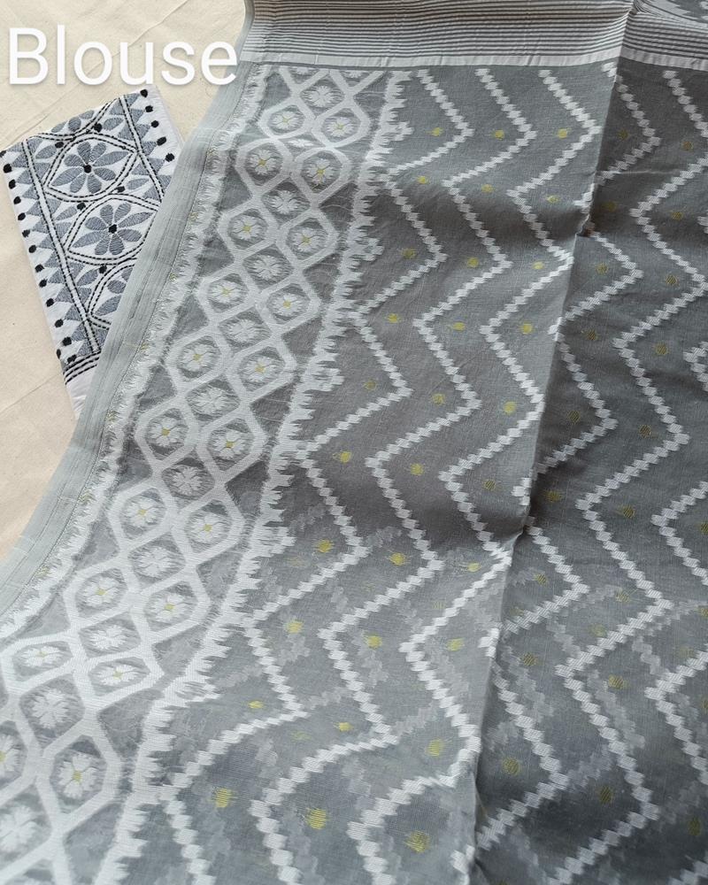 Bengal Cotton | Tant Jamdani | Grey Colour