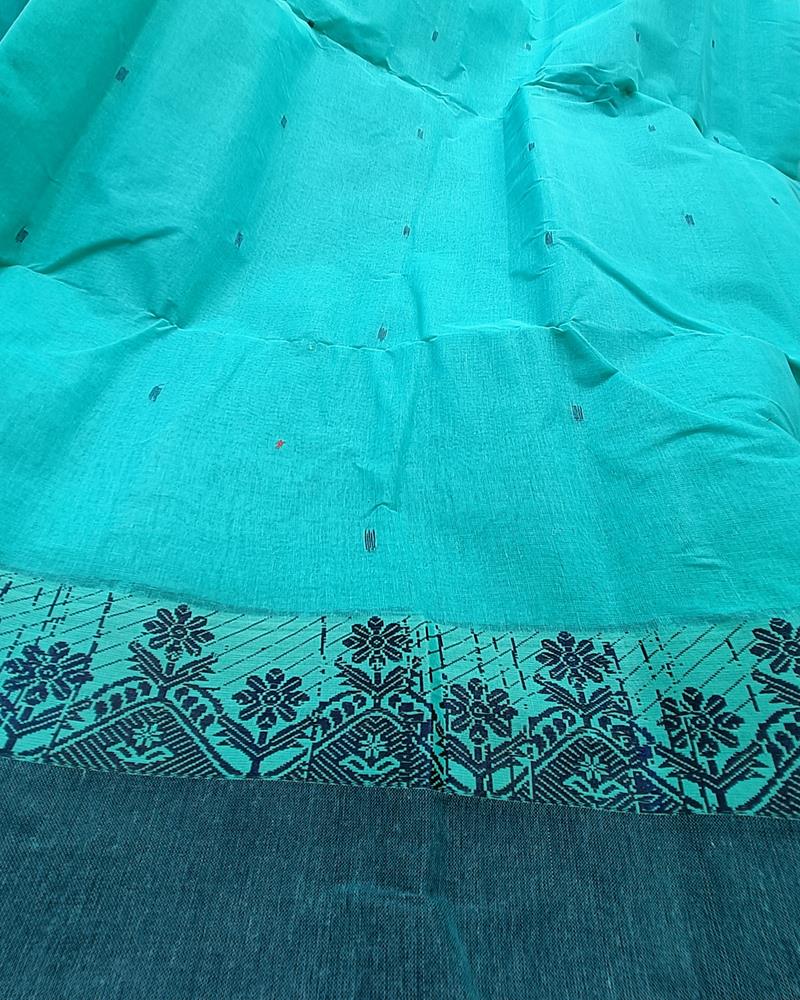 Bengal Cotton Sarees | Shade of Teel Blue