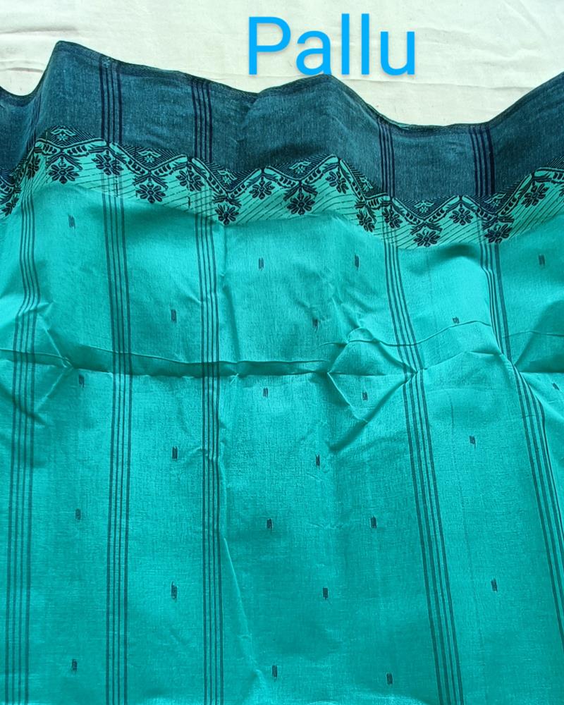 Bengal Cotton Sarees | Shade of Teel Blue